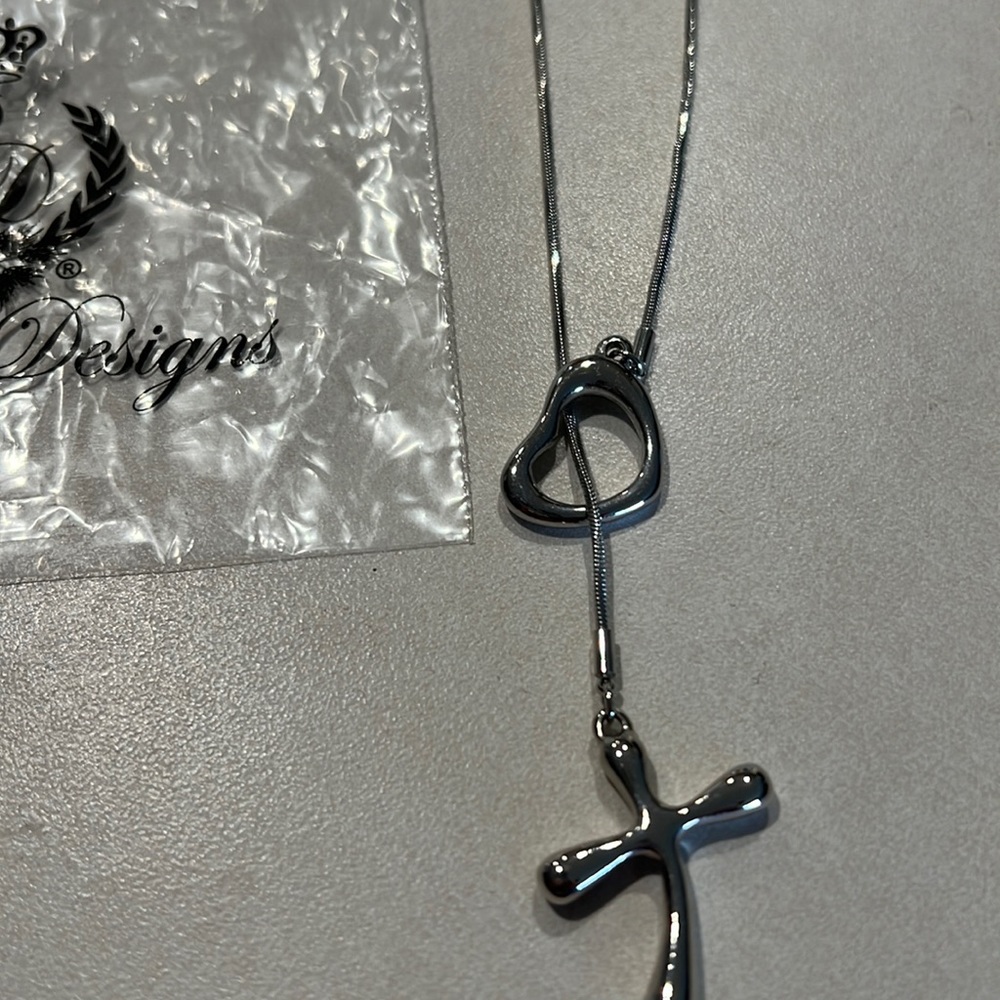 Premier Designs Cross & heart necklace.